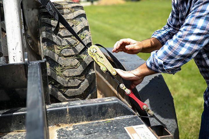 Photo of 9ft x 2in SHOCKSTRAP® Ratchet Strap w Snap Hooks, Premium Made In USA Polyester Webbing, 10,000lb Breaking Strength, 3,333lb Working Load Limit, Commercial Grade by ShockStrap - Premium for UTVs / Side by Sides