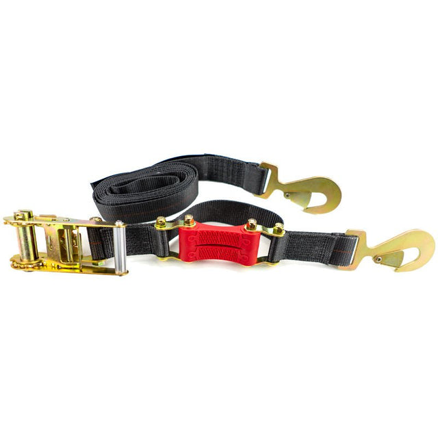 Photo of 9ft x 2in SHOCKSTRAP® Ratchet Strap w Snap Hooks, Premium Made In USA Polyester Webbing, 10,000lb Breaking Strength, 3,333lb Working Load Limit, Commercial Grade by ShockStrap - Premium for UTVs / Side by Sides