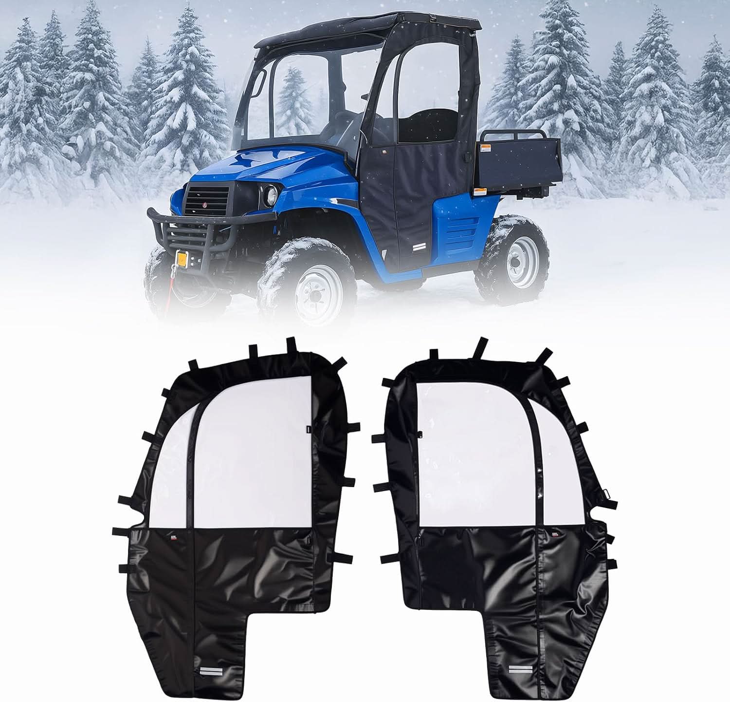 Photo of UTV Soft Cab Enclosure Doors for Hisun 400, Coleman, Massimo by Kemimoto - Premium for UTVs / Side by Sides