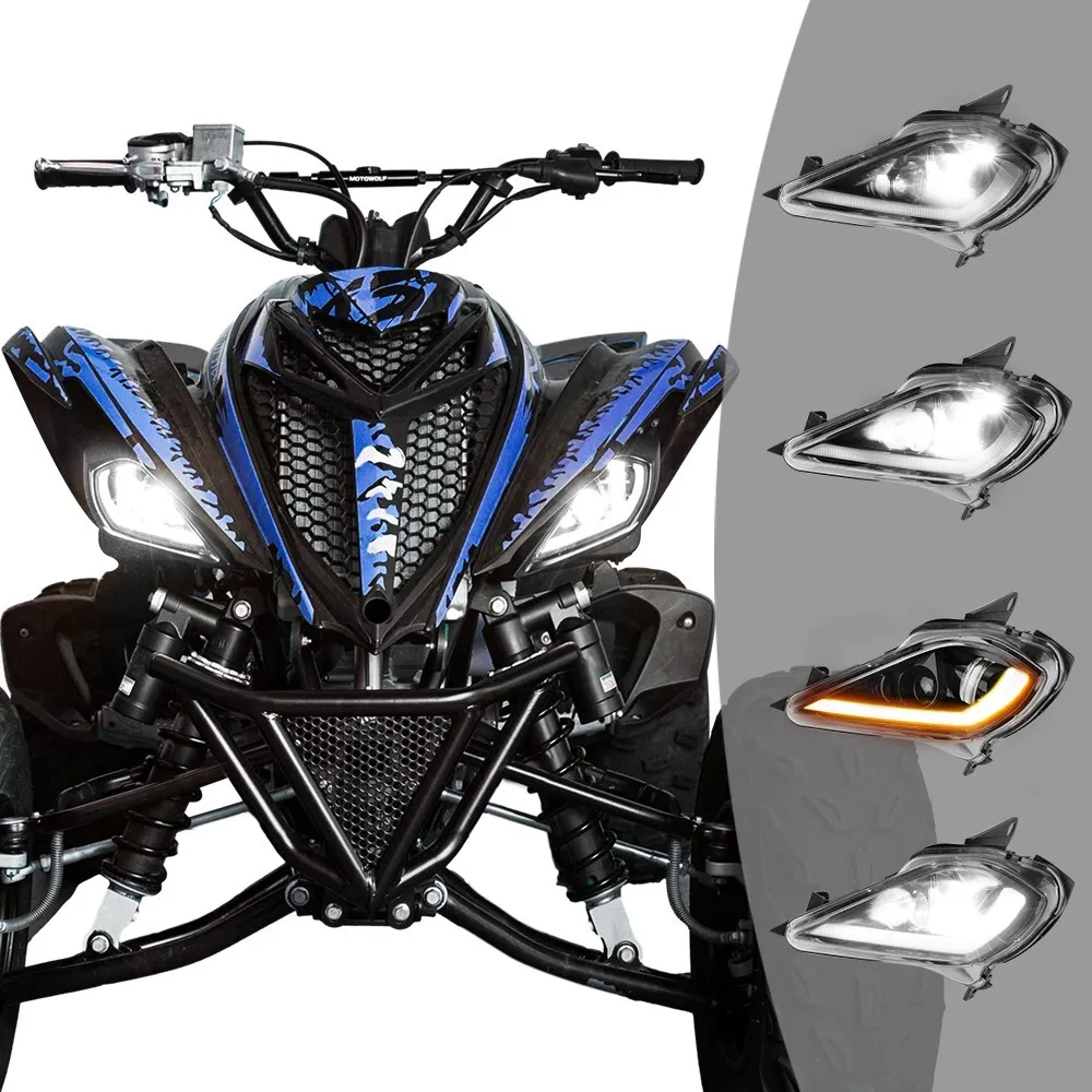 Photo of LED Headlights Set for 2006-2024 YAMAHA YFZ 450 RAPTOR 350 700 700R by Kemimoto - Premium for UTVs / Side by Sides