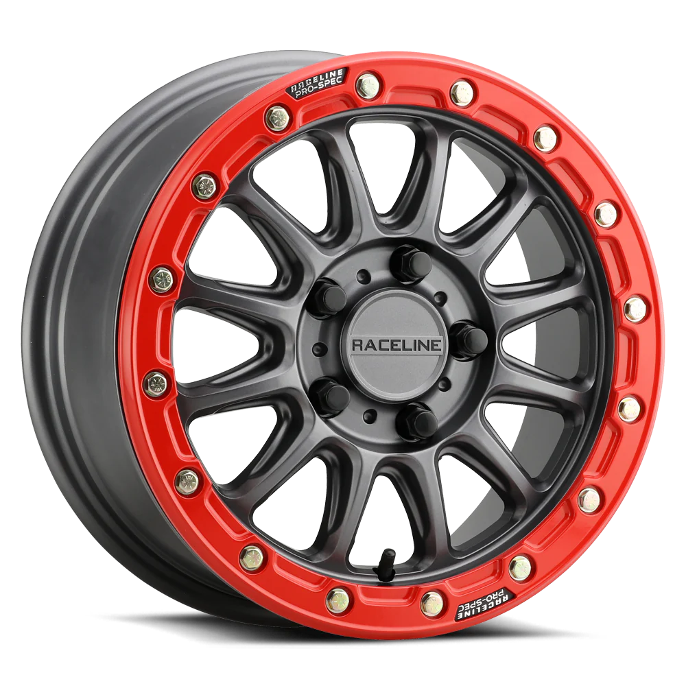 Raceline A14GR Alpha BeadLock 5 Lug Wheels – Gunmetal/Red