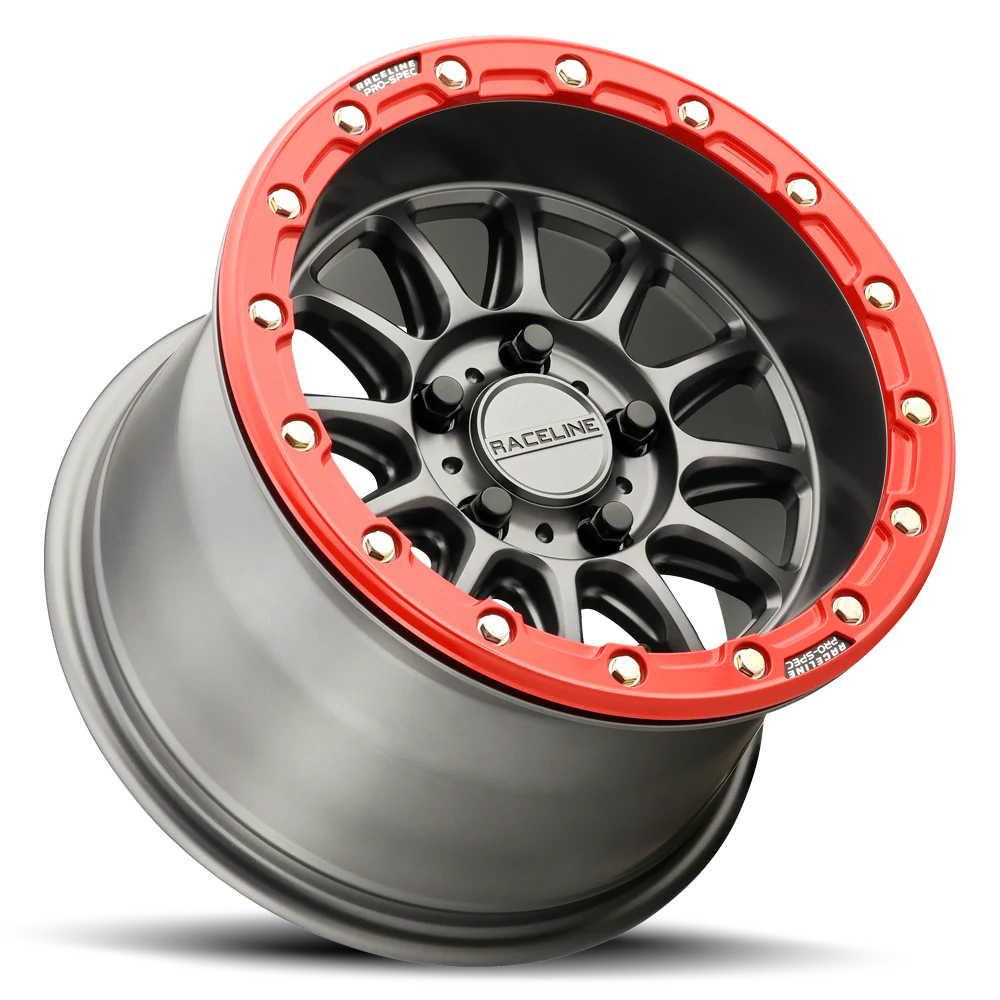 Raceline A14GR Alpha BeadLock 5 Lug Wheels – Gunmetal/Red