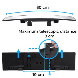Photo of JOYTUTUS Universal Rear View Mirror, 11.81 Inch by Kemimoto - Premium for UTVs / Side by Sides