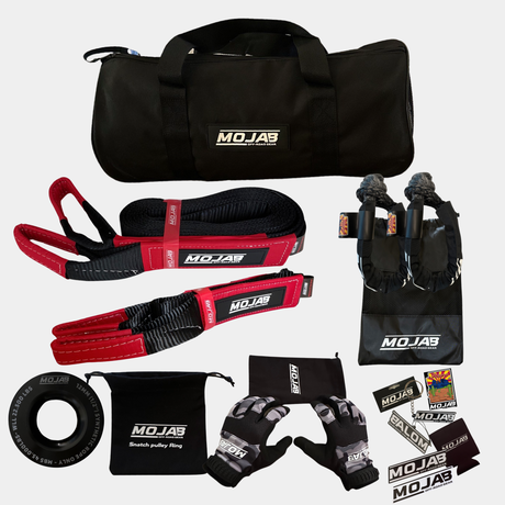 Photo of Essential Recovery Kit (7 items , 3 Storage bag , 2 Velcro Tape) *Lifetime Warranty by MOJAB OFFROAD - Premium Recovery Kit for UTVs / Side by Sides