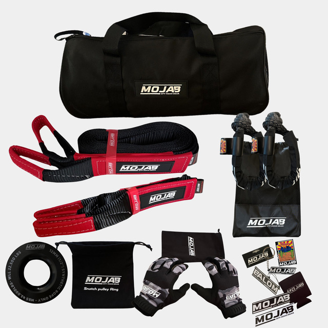 Photo of Essential Recovery Kit (7 items , 3 Storage bag , 2 Velcro Tape) *Lifetime Warranty by MOJAB OFFROAD - Premium Recovery Kit for UTVs / Side by Sides