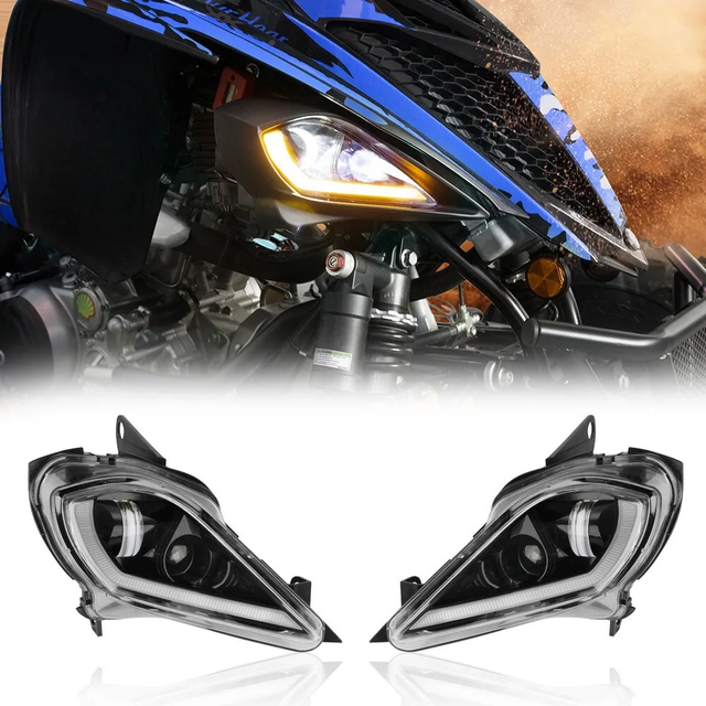 Photo of LED Headlights Set for 2006-2024 YAMAHA YFZ 450 RAPTOR 350 700 700R by Kemimoto - Premium for UTVs / Side by Sides