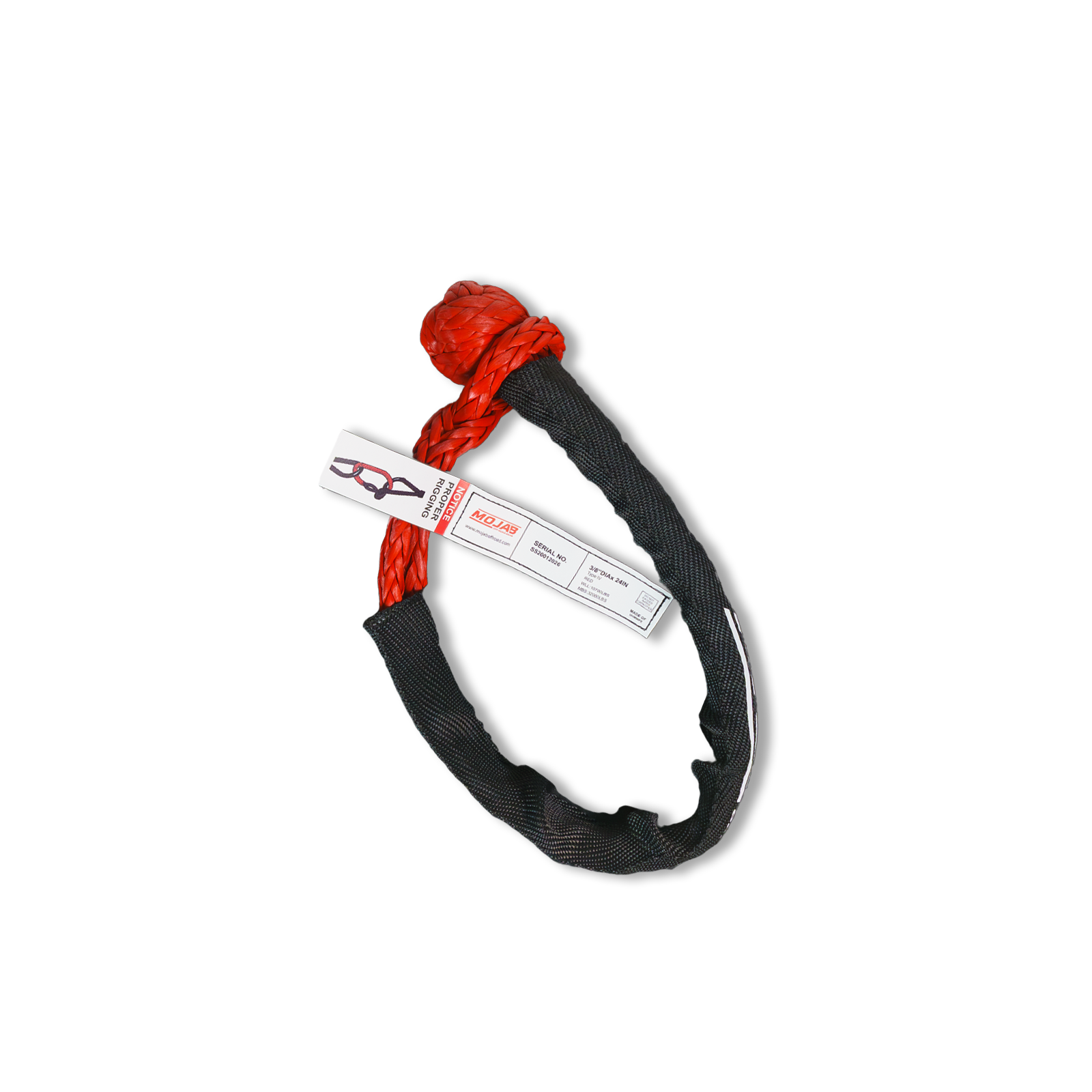 Photo of Soft Shackle 3/8'' x 24” with sleeve and bag (Single Shackle) (Lifetime Warranty) by MOJAB OFFROAD - Premium for UTVs / Side by Sides