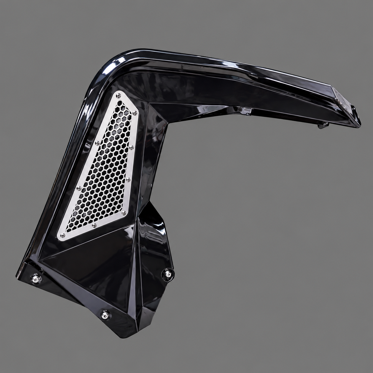 DRT left front black ABS replacement fender with mesh insert for 2025+ Polaris RZR Pro Series