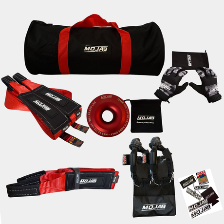 Photo of Premium Recovery Kit ( 7 items + 3 Storage bag + 2 Velcro tape) *Lifetime Warranty by MOJAB OFFROAD - Premium Recovery Kit for UTVs / Side by Sides