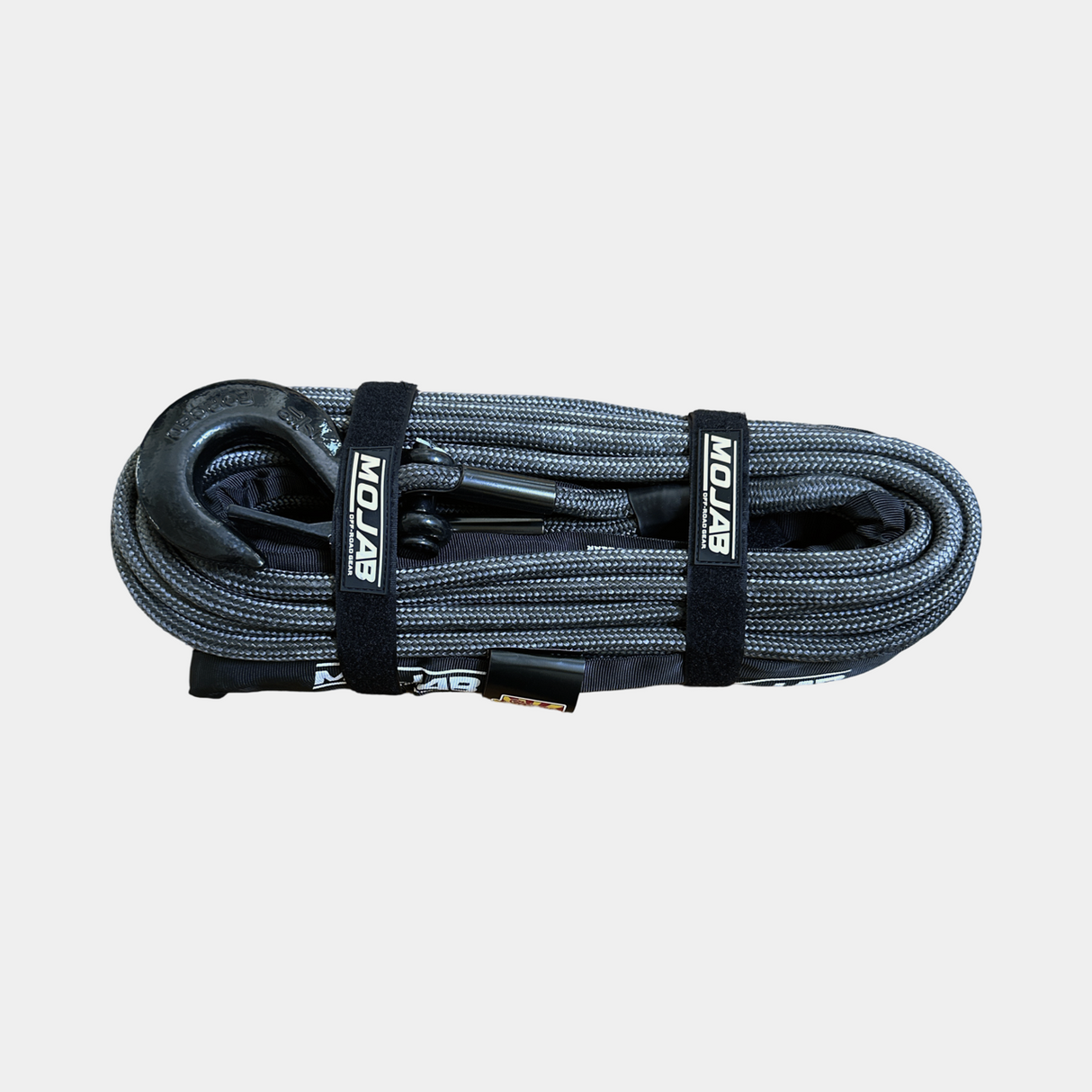 3/8'' x 85' Double Braided Winch Rope with Removeable forged winch hook