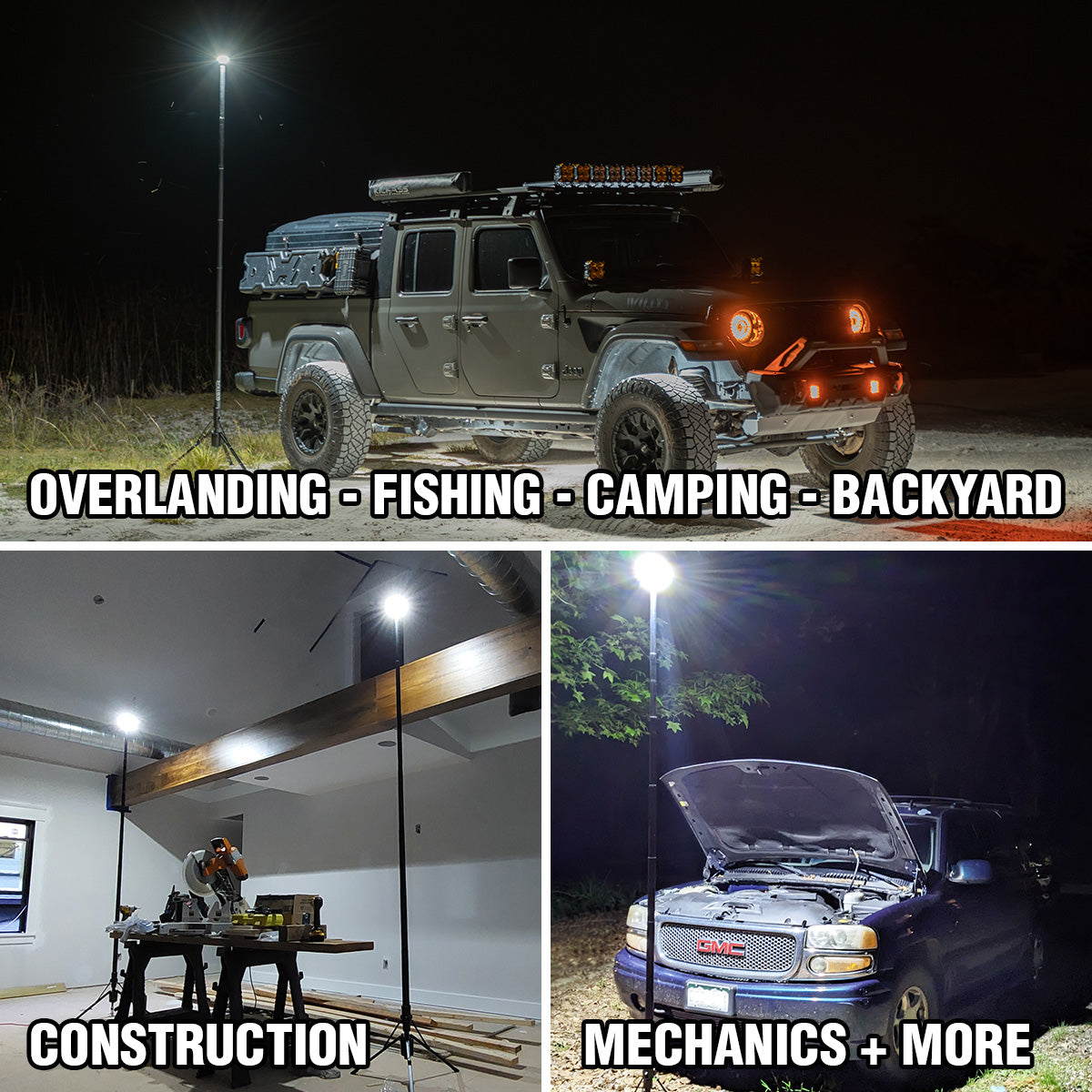 Photo of FLi-OVERLANDER 10' Telescoping Light with Wireless Remote by STKR Concepts - Premium Telescoping Light for UTVs / Side by Sides