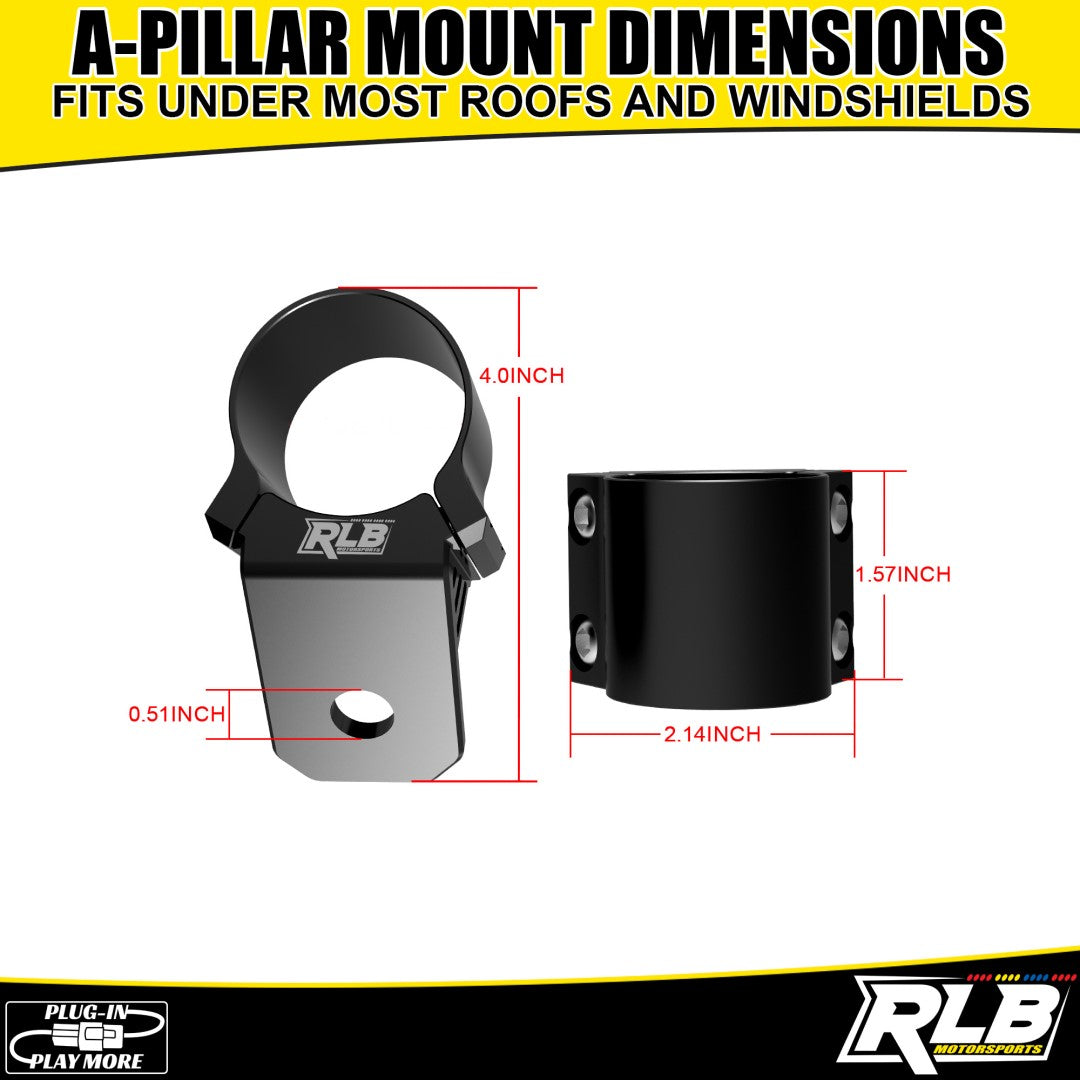 Photo of Light POD A-Pillar Clamp by RLB Motorsports - Premium LIGHT MOUNT for UTVs / Side by Sides