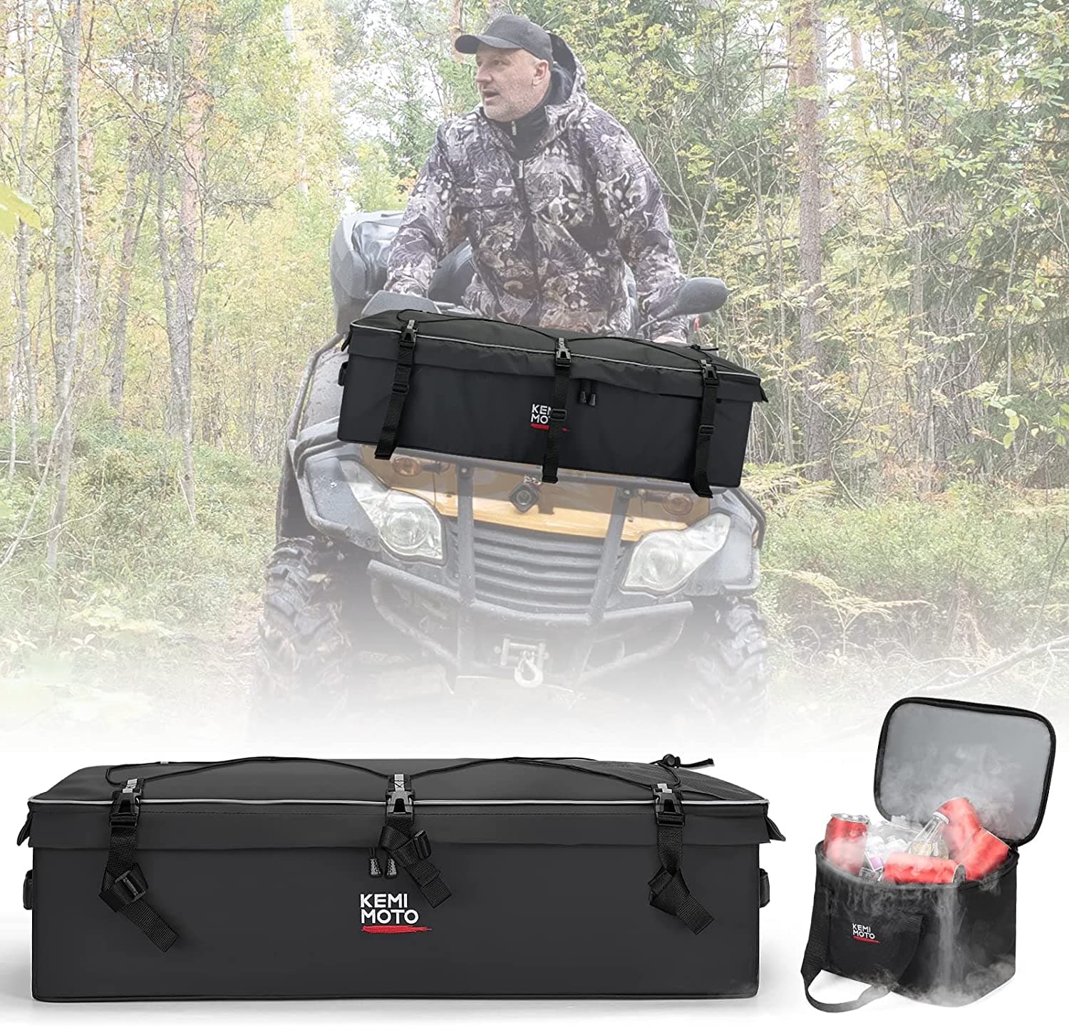 Photo of Universal ATV Gear Bag for Front/Rear Rack by Kemimoto - Premium for UTVs / Side by Sides