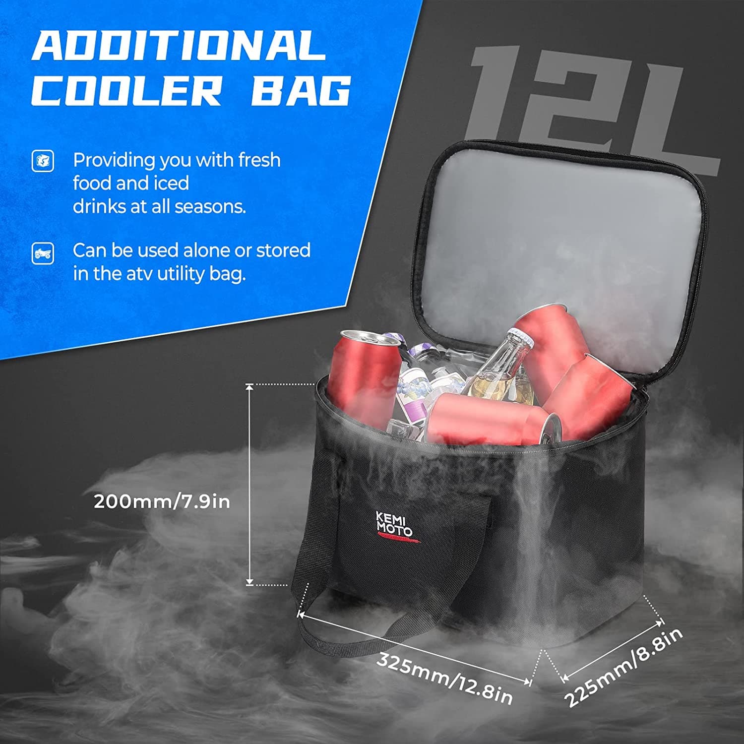 Photo of Universal ATV Gear Bag for Front/Rear Rack by Kemimoto - Premium for UTVs / Side by Sides