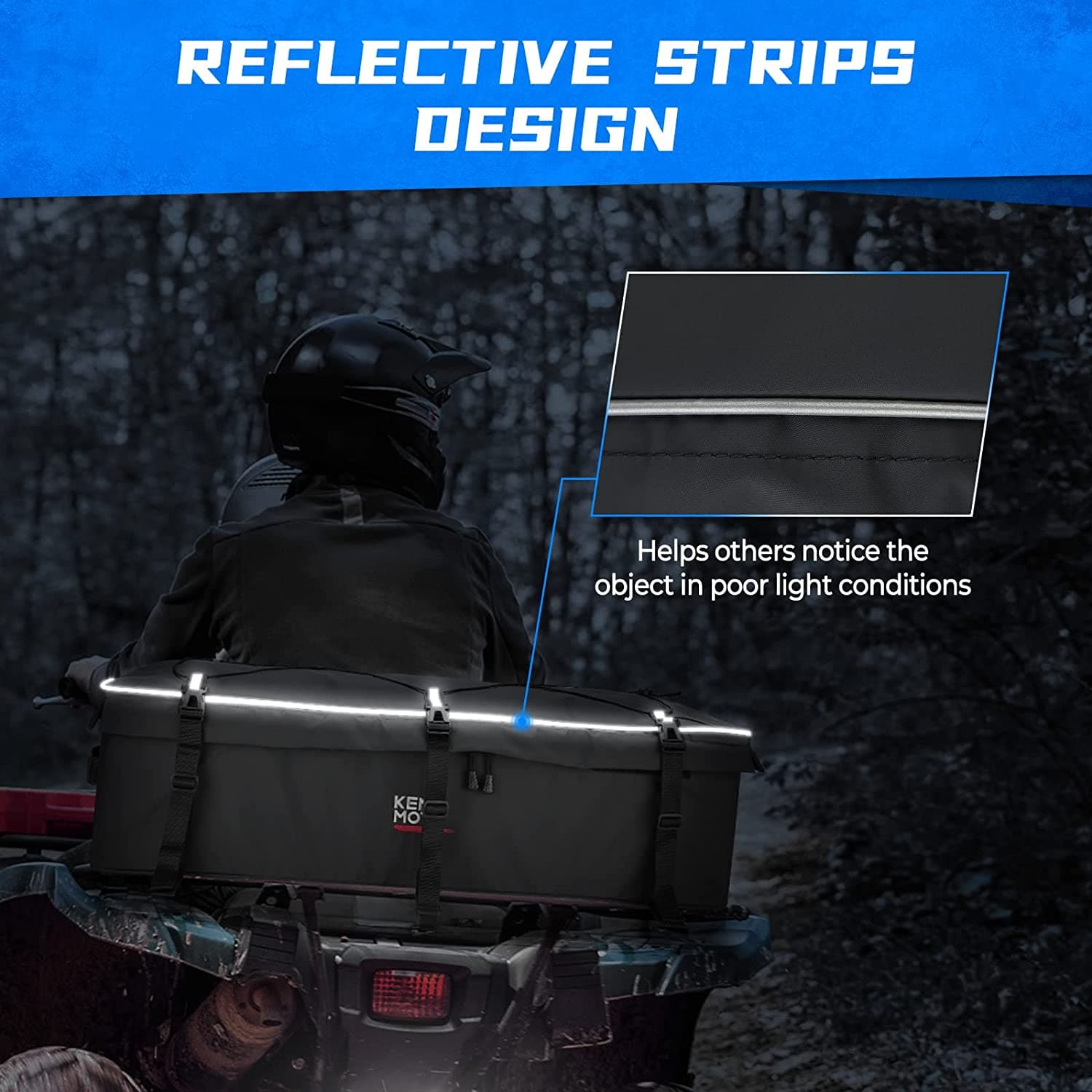 Photo of Universal ATV Gear Bag for Front/Rear Rack by Kemimoto - Premium for UTVs / Side by Sides