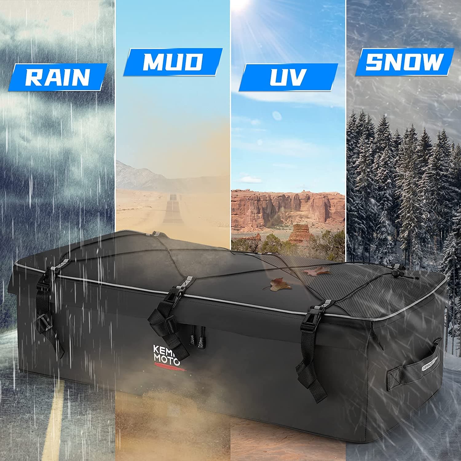 Photo of Universal ATV Gear Bag for Front/Rear Rack by Kemimoto - Premium for UTVs / Side by Sides