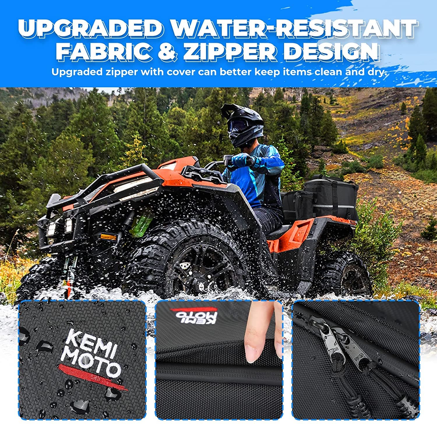 Photo of ATV 59L Rear Cargo Bag for Polaris Sportsman Rancher Fourtrax Outlander by Kemimoto - Premium for UTVs / Side by Sides