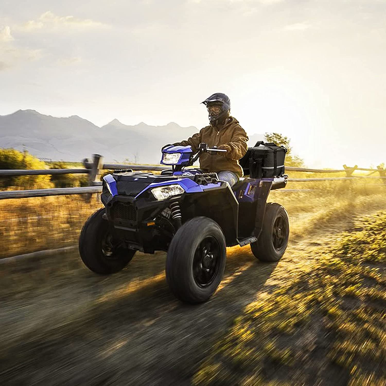 Photo of ATV 59L Rear Cargo Bag for Polaris Sportsman Rancher Fourtrax Outlander by Kemimoto - Premium for UTVs / Side by Sides