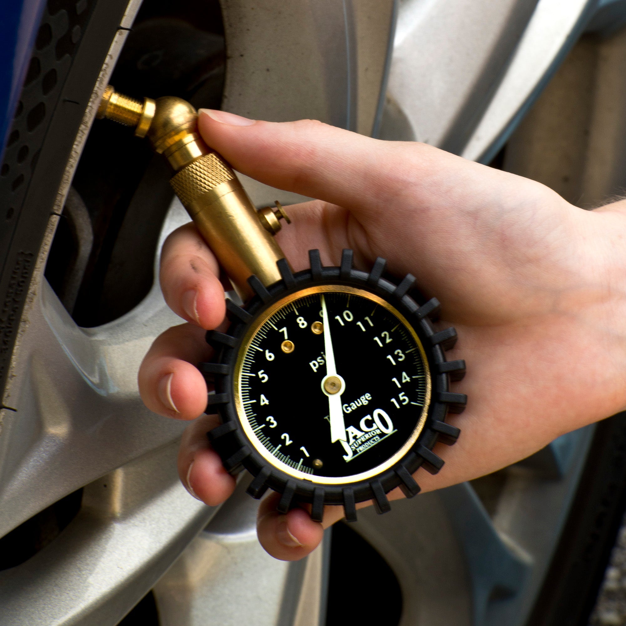Photo of Elite® Low Pressure Tire Gauge - 15 PSI by JACO - Premium Tire Pressure Gauge for UTVs / Side by Sides