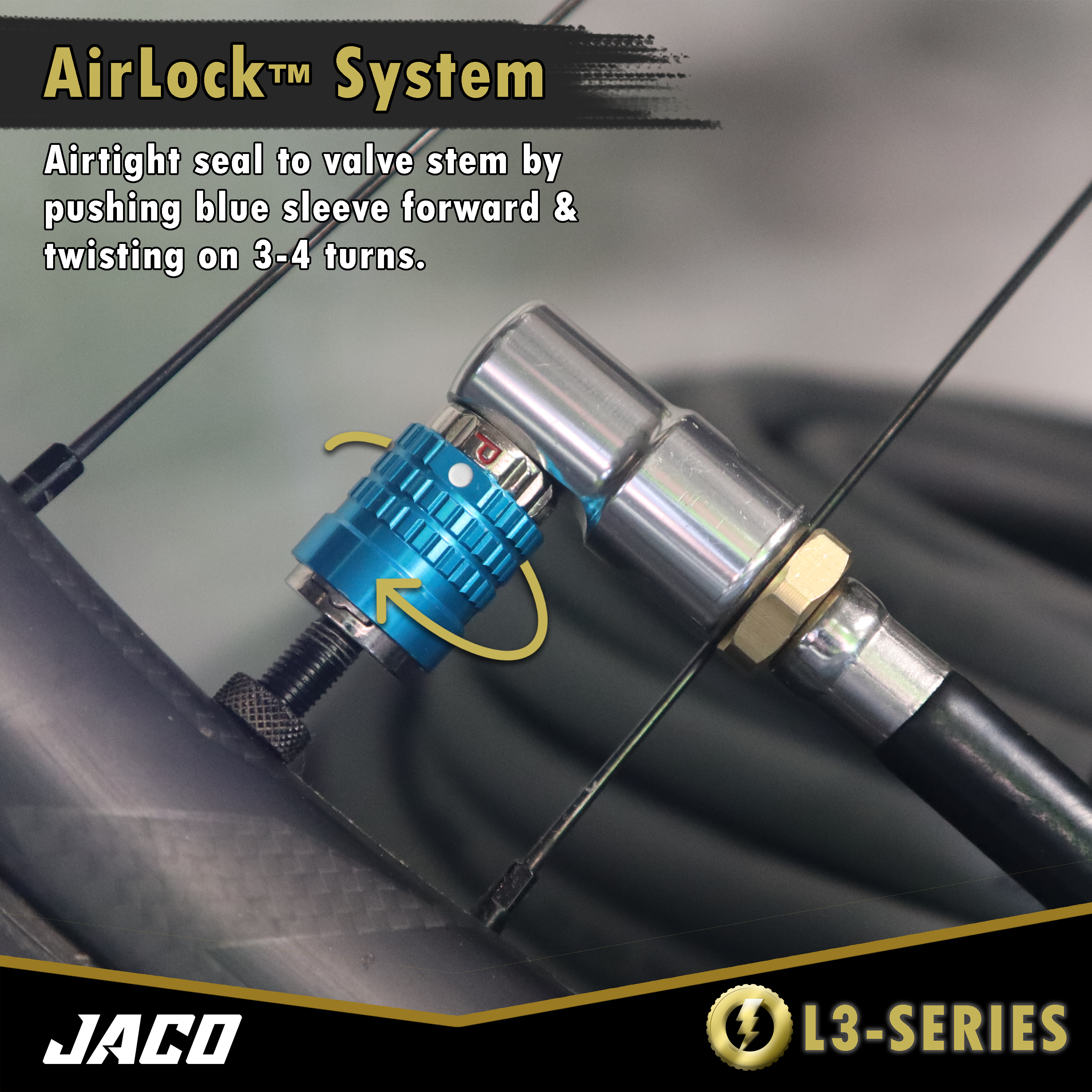 Photo of Lightning™ L3-Series Bike Tire Air Chuck - 1/4" F-NPT (Presta + Schrader Valves) | Open Flow (2 Pack) by JACO - Premium Tire Accessories for UTVs / Side by Sides