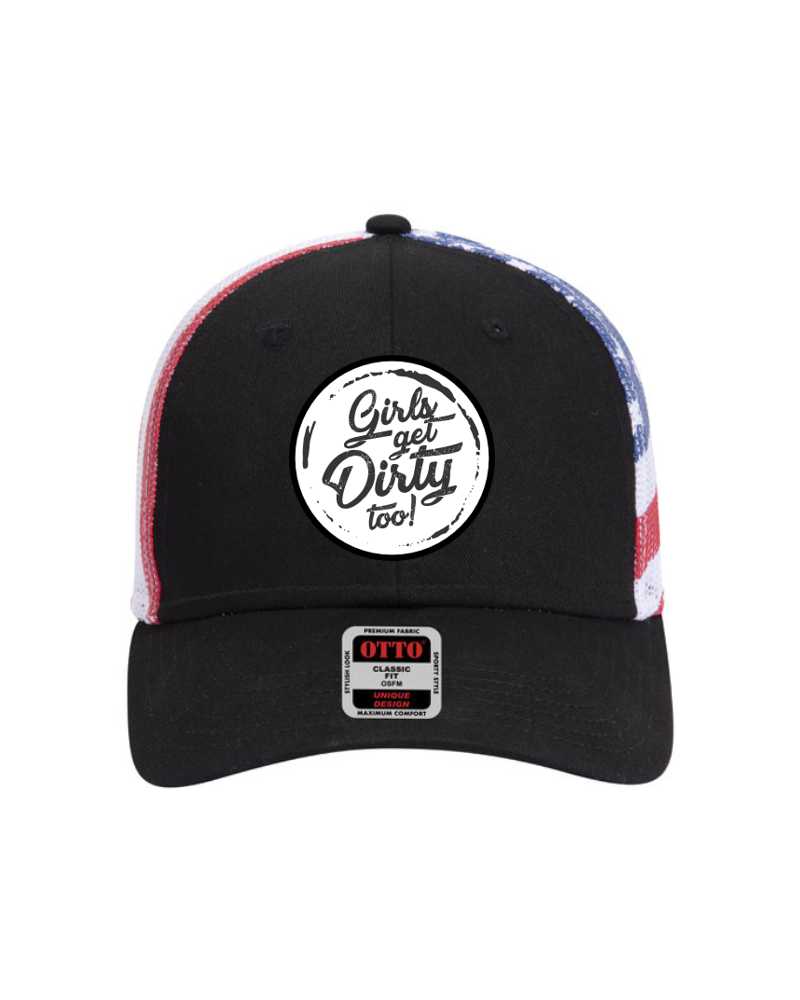 Photo of Stars & Stripes Trucker Hat by OFF-ROAD VIXENS CLOTHING CO. - Premium Hats for UTVs / Side by Sides