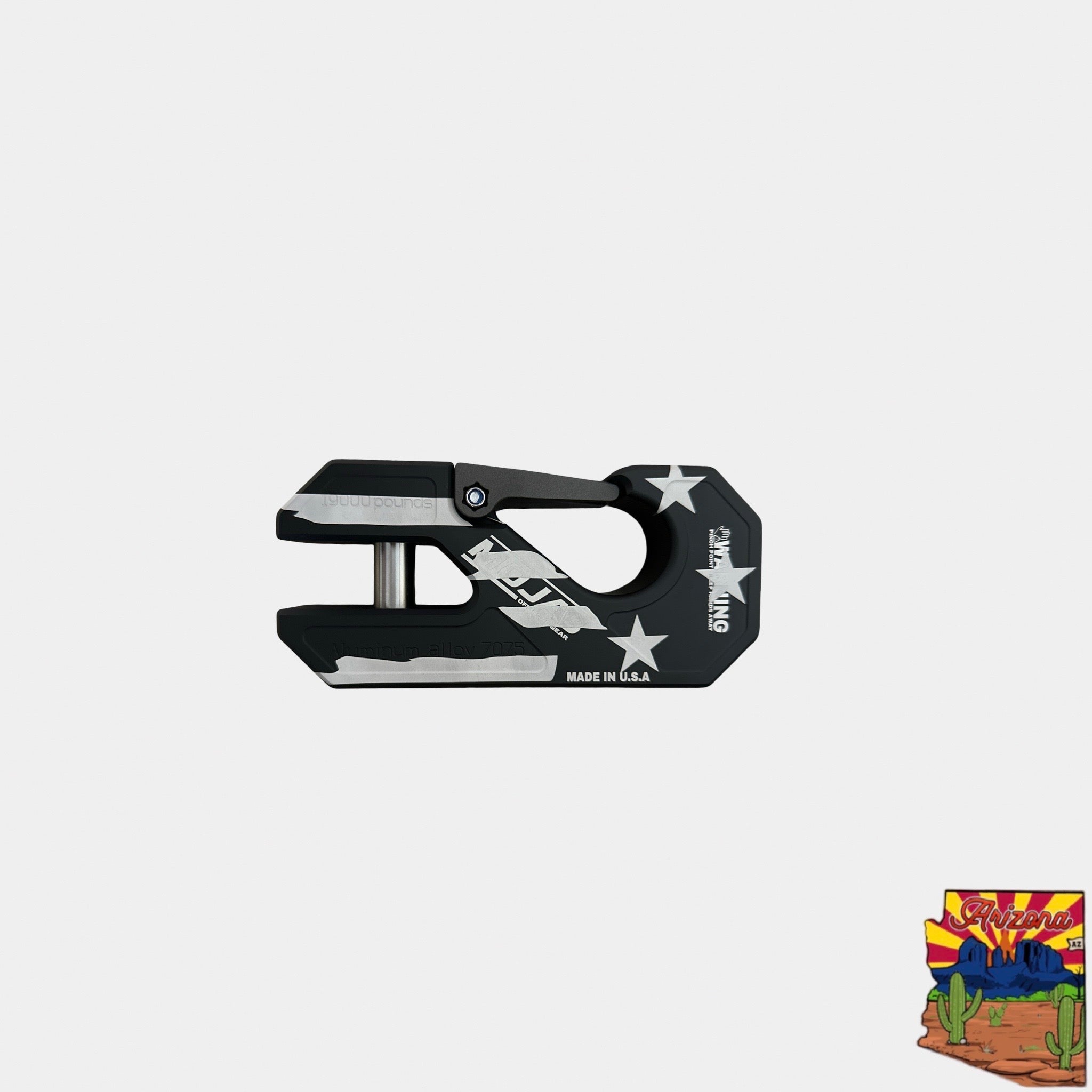 Photo of Aluminum winch shackle, closed latch (LIFE TIME WARRANTY*) by MOJAB OFFROAD - Premium for UTVs / Side by Sides