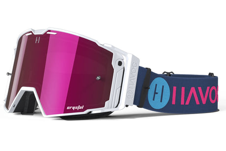 Havoc Helios Goggle - Pink Crystal HD Lens / White Frame