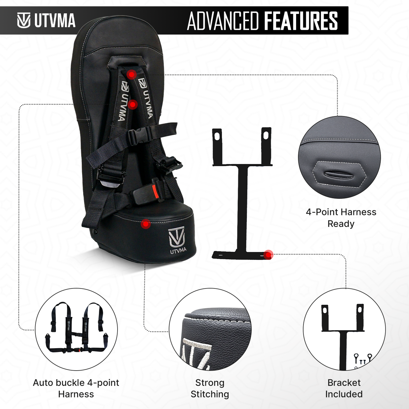 Photo of RZR 1000 Bump Seat (XP, Turbo, Turbo S, Dynamix, Trail, High Lifter) 2014-2023 by UTV Mountain Accessories - Premium Bump Seats for UTVs / Side by Sides