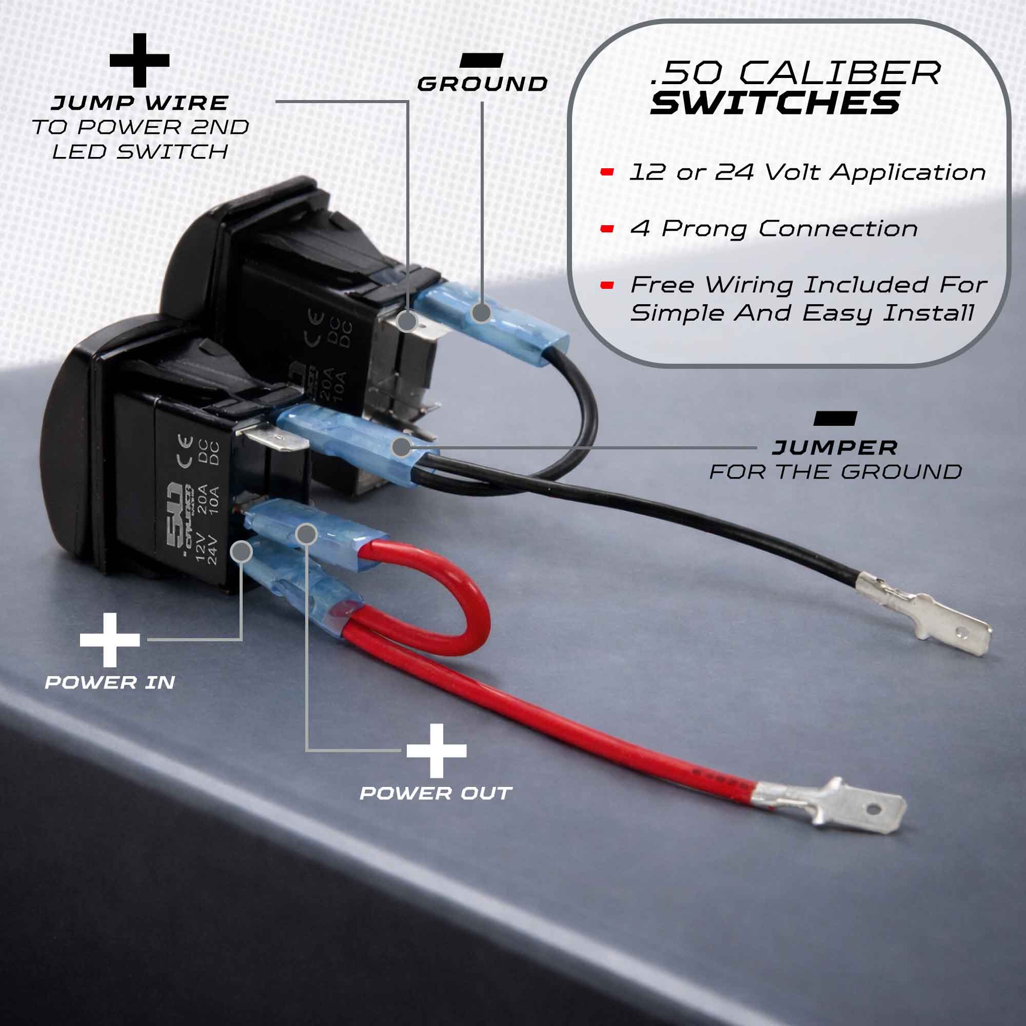 Waterproof Funny Rocker Switch 12v ON/Off, LED Backlit with Etched Design w/Toggle Switch 12v - UTV, Auto, Boat 20A Variation