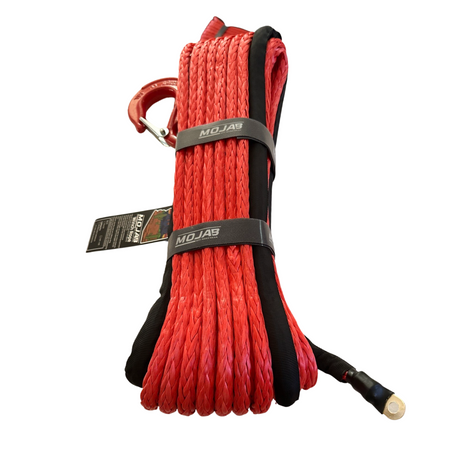 3/8'' x 85' Synthetic Winch Rope with forged winch hook.