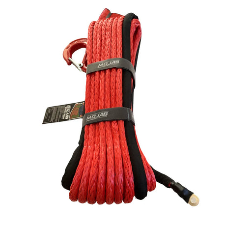 Photo of Open Box - 3/8'' x 85' Synthetic Winch Rope with Forged Winch Hook - Red by R1 Industries - Premium for UTVs / Side by Sides