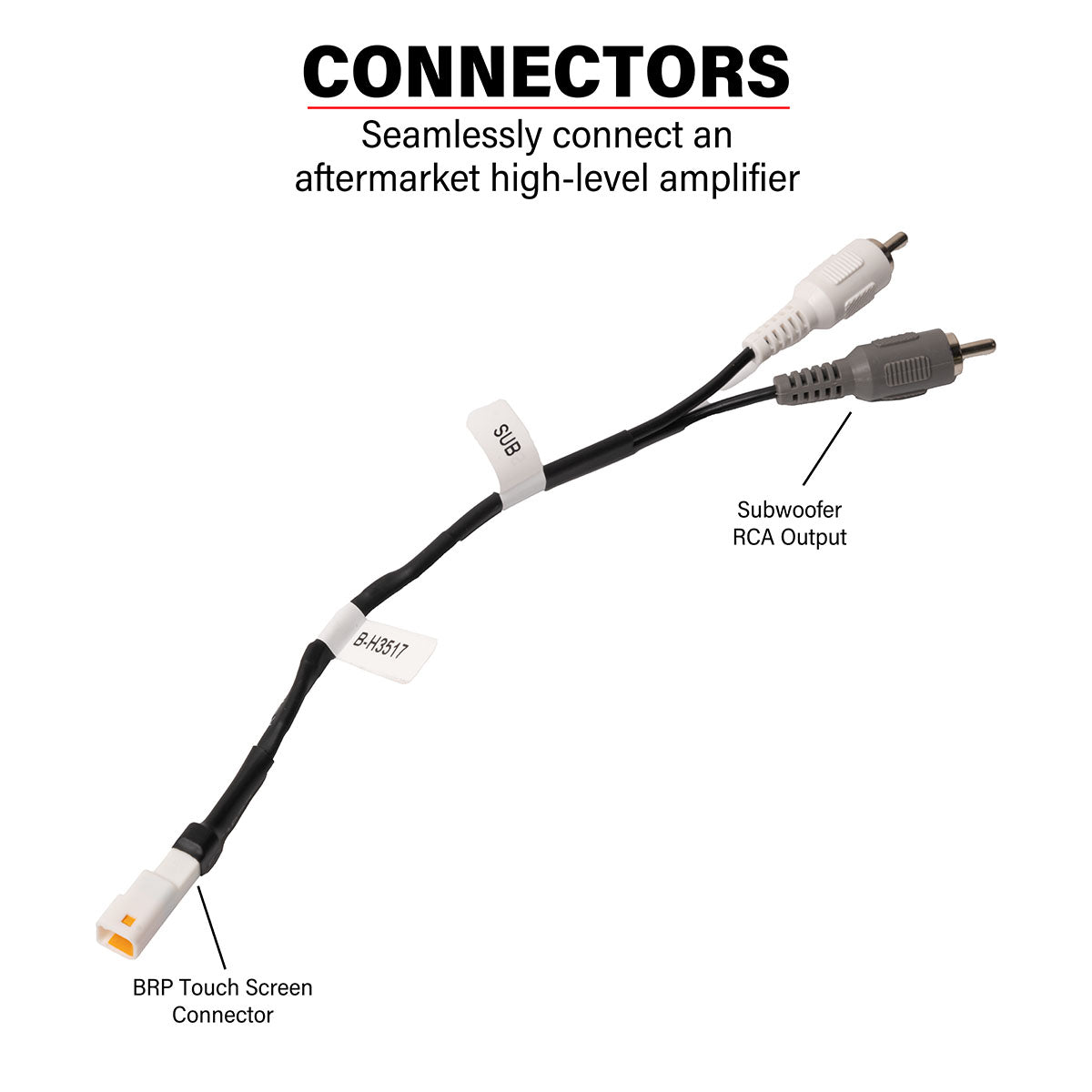 Photo of SSV Works - CanAmÂ® Maverick R & X3 BRPâ¢ Touch Screen Subwoofer RCA Output Harness by SSV Works - Premium for UTVs / Side by Sides