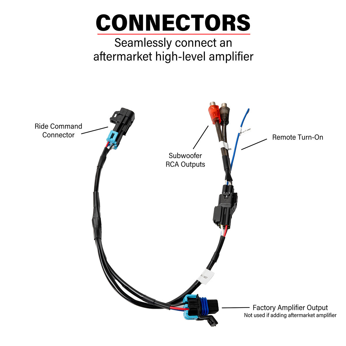 Photo of SSV Works - PolarisÂ® RZR Pro Series Ride Command Subwoofer RCA Output Harness by SSV Works - Premium for UTVs / Side by Sides