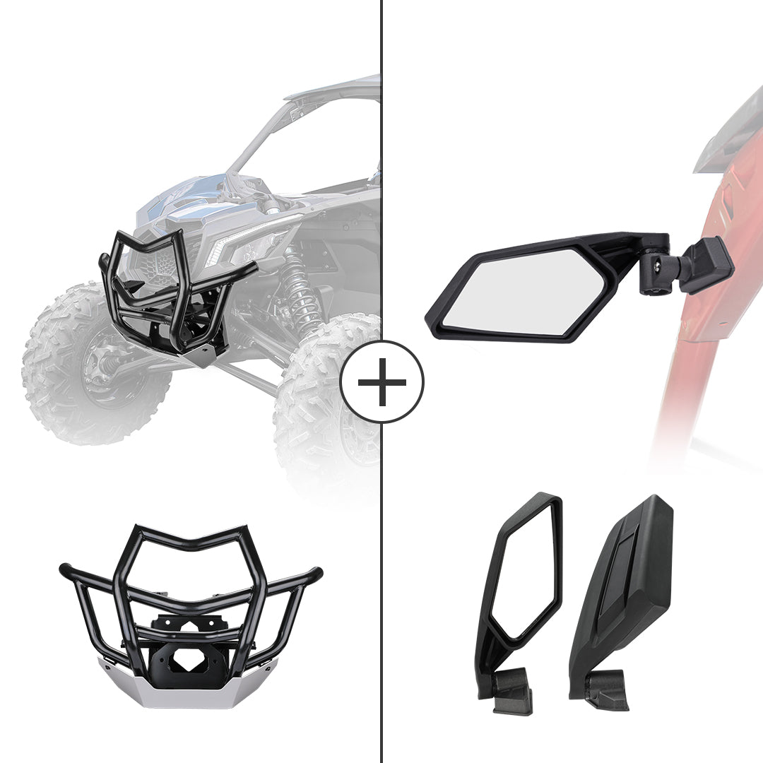 Photo of Kemimoto Front Bumpers & Side Mirrors for Can-Am Maverick X3 by Kemimoto - Premium for UTVs / Side by Sides