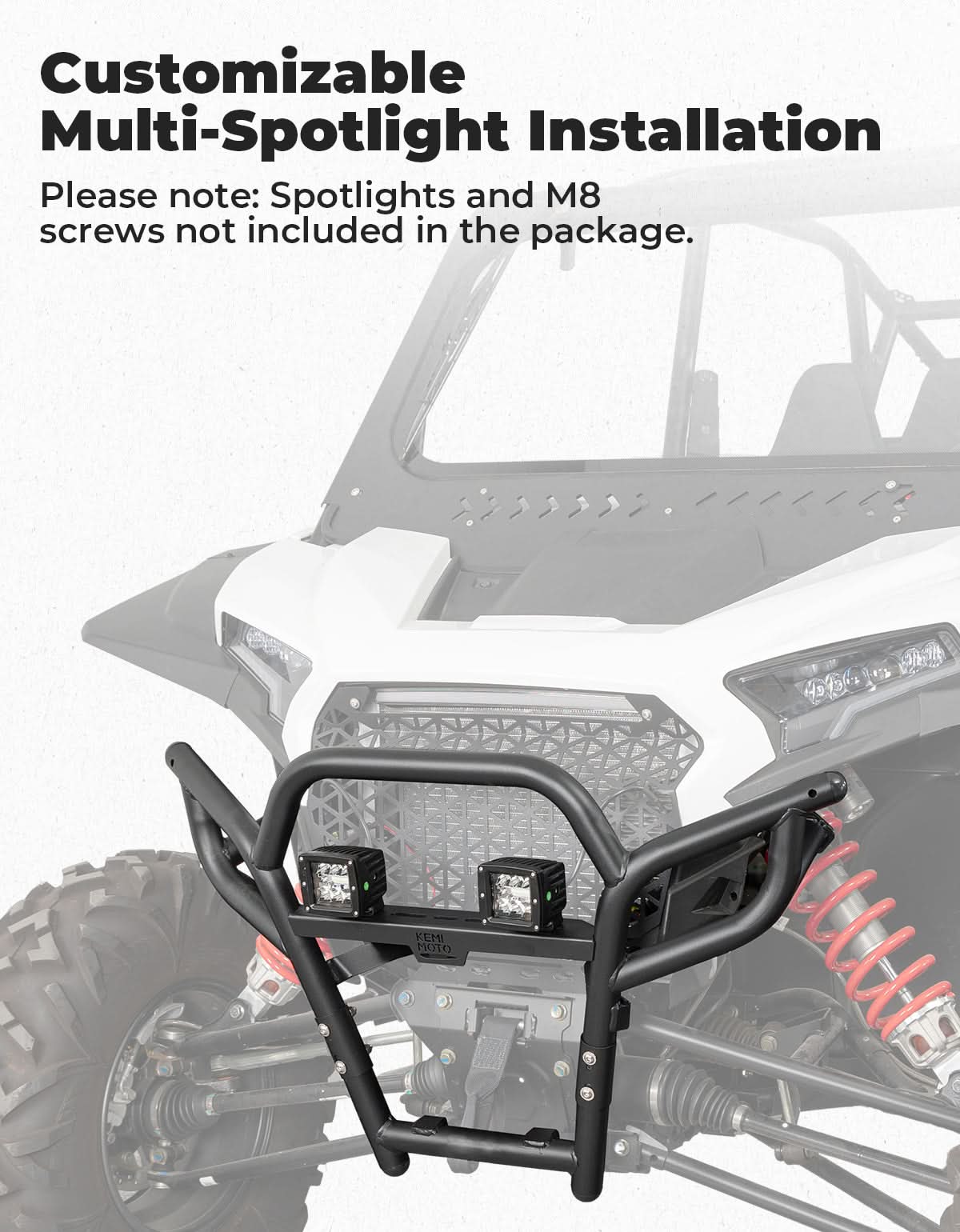 Photo of Kemimoto Heavy Duty Steel Front Bumper for Polaris RZR XP 1000/ XP 4 1000 2024-2025 by Kemimoto - Premium for UTVs / Side by Sides