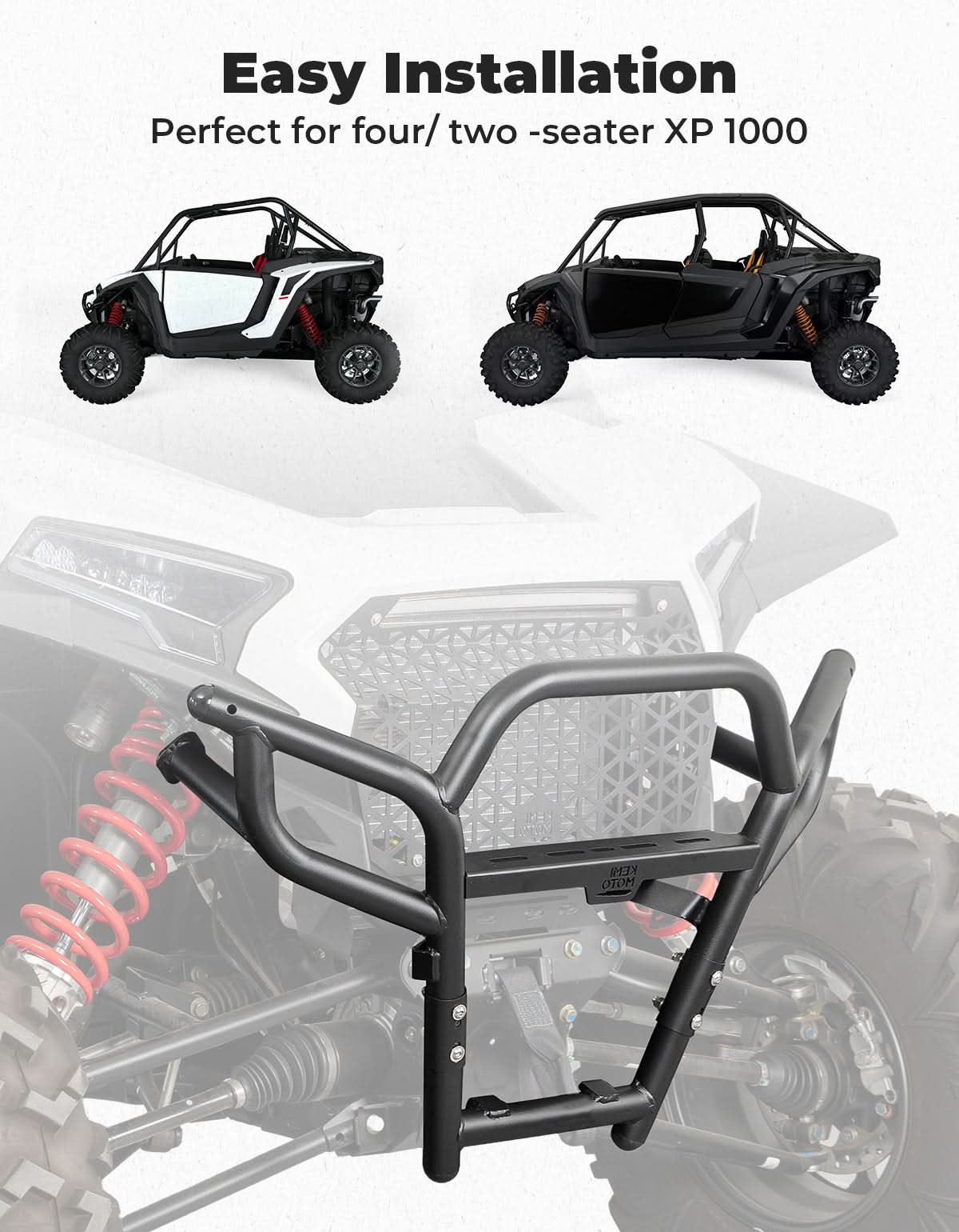 Photo of Kemimoto Heavy Duty Steel Front Bumper for Polaris RZR XP 1000/ XP 4 1000 2024-2025 by Kemimoto - Premium for UTVs / Side by Sides
