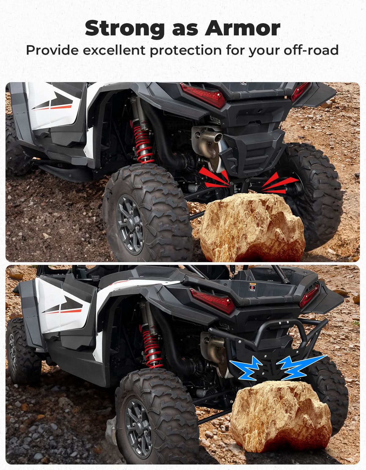 Photo of Kemimoto Heavy Duty Steel Rear Bumper for 2024-2025 Polaris RZR XP 1000/ 4 by Kemimoto - Premium for UTVs / Side by Sides