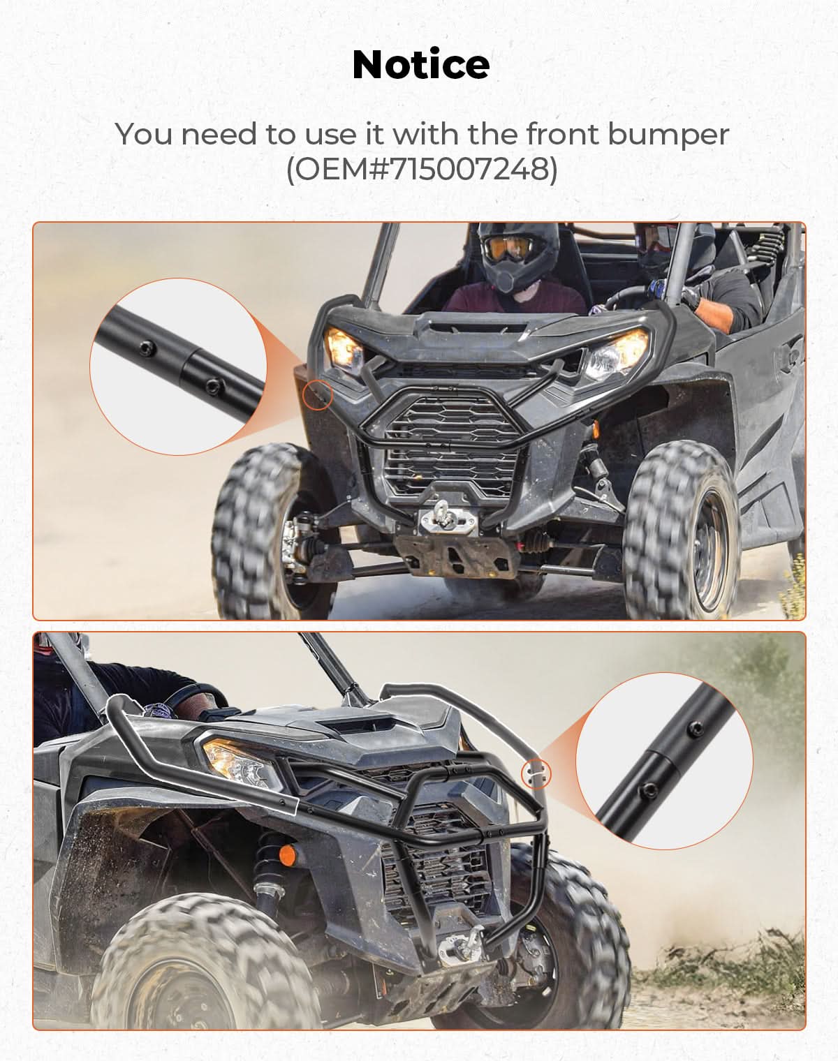 Photo of Kemimoto Front Corner Bumper for Can-Am Commander 2021+ by Kemimoto - Premium for UTVs / Side by Sides
