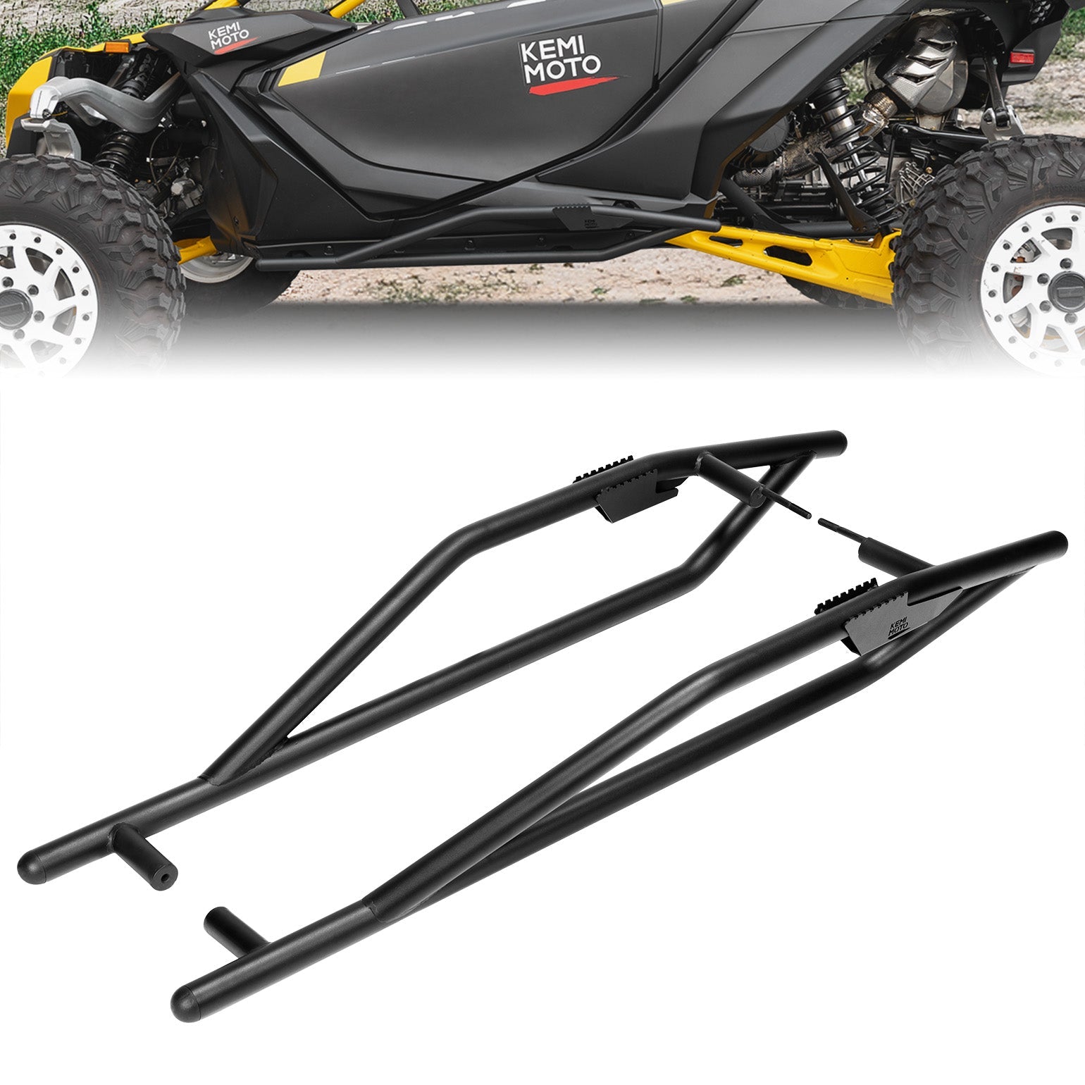 Photo of Nerf Bars Rock Sliders for Can-Am Maverick R 2024+ by Kemimoto - Premium for UTVs / Side by Sides