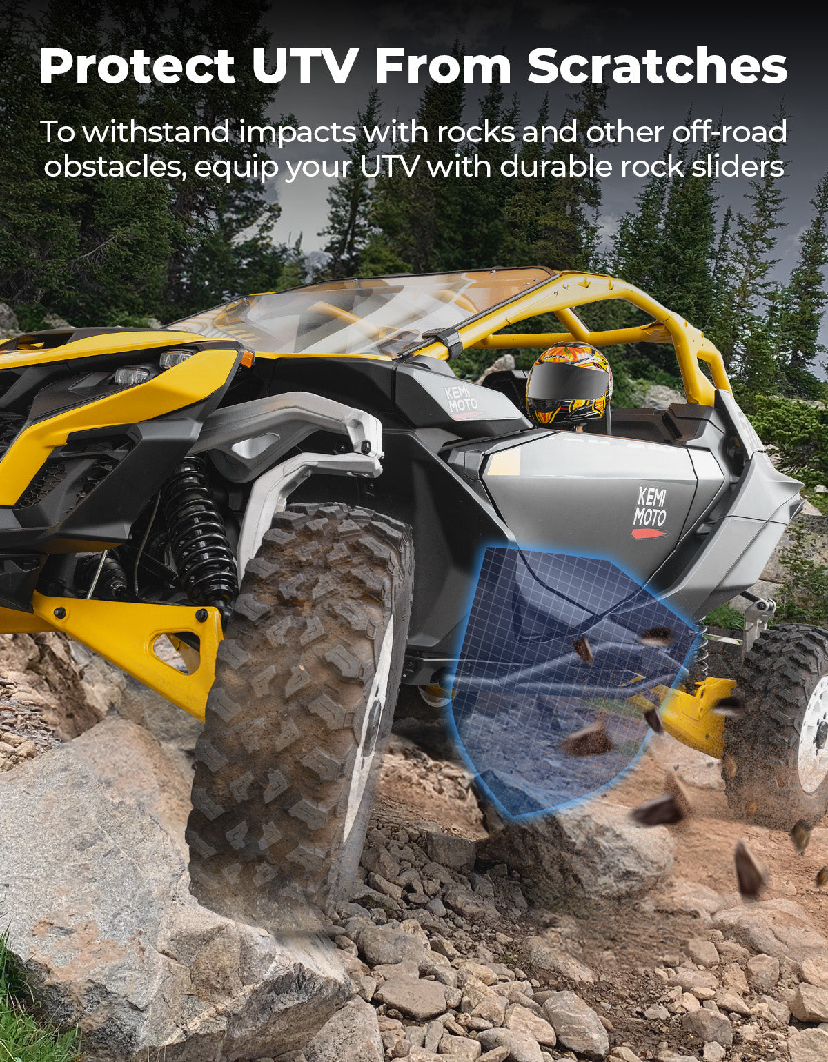 Photo of Nerf Bars Rock Sliders for Can-Am Maverick R 2024+ by Kemimoto - Premium for UTVs / Side by Sides