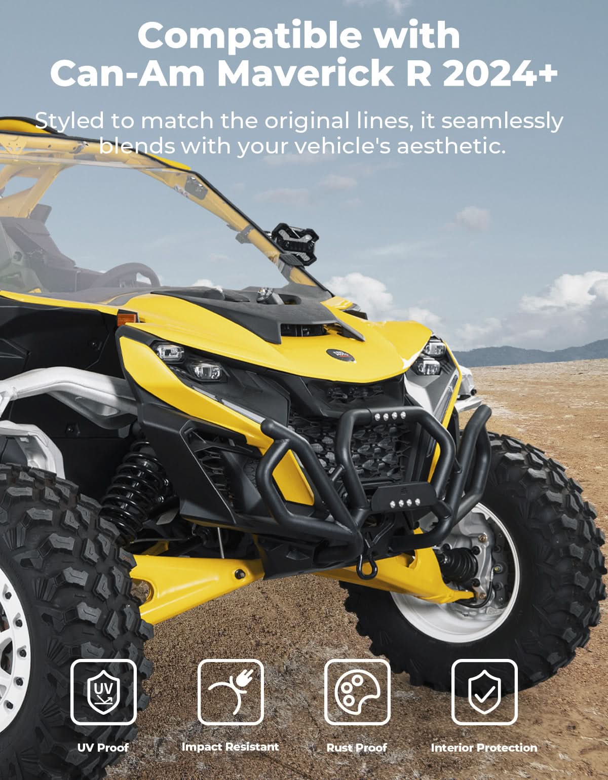 Photo of Kemimoto Front Bumper for Can Am Maverick R 2024+ by Kemimoto - Premium for UTVs / Side by Sides