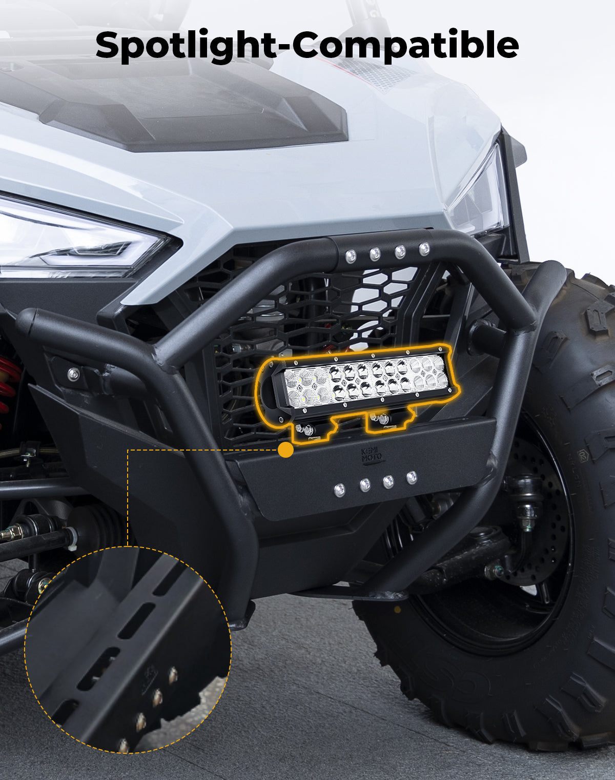 Photo of UTV Front Bumper for Polaris RZR 200 2022-2025 by Kemimoto - Premium for UTVs / Side by Sides