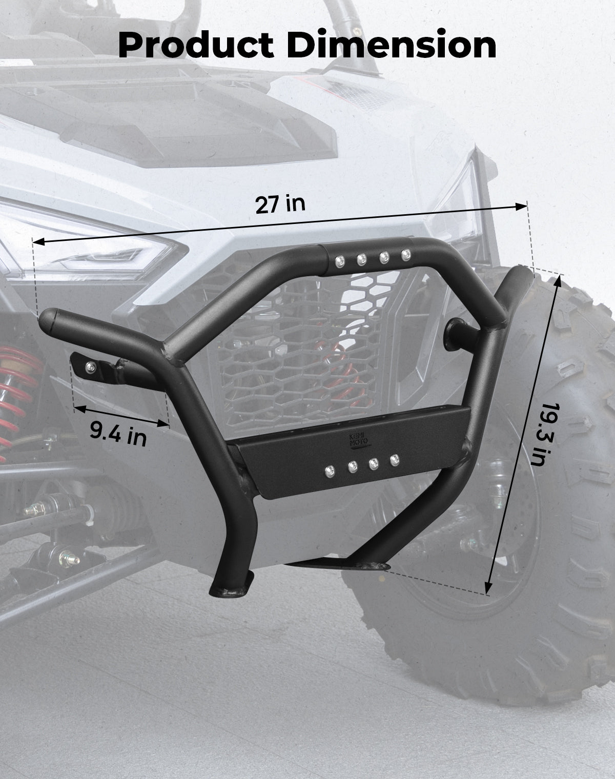 Photo of UTV Front Bumper for Polaris RZR 200 2022-2025 by Kemimoto - Premium for UTVs / Side by Sides