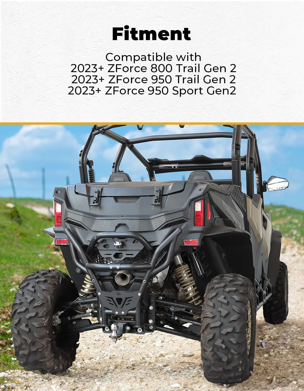 Photo of Rear Bumper for CFMOTO ZFORCE 950 ZFORCE 800 TRAIL 2023+ by Kemimoto - Premium for UTVs / Side by Sides