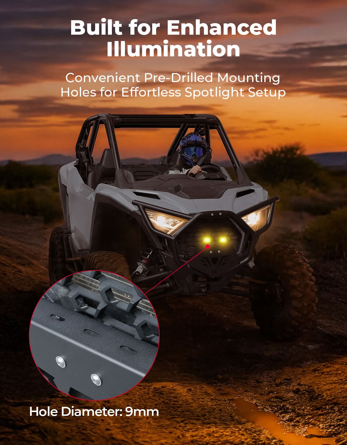 Photo of Front Bumper for 2025 PolarisRZR PRO XP, Direct Replacement for #2890388-458 by Kemimoto - Premium for UTVs / Side by Sides