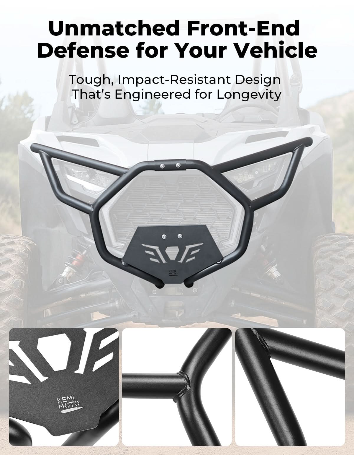 Photo of Front Bumper for 2025 PolarisRZR PRO XP, Direct Replacement for #2890388-458 by Kemimoto - Premium for UTVs / Side by Sides