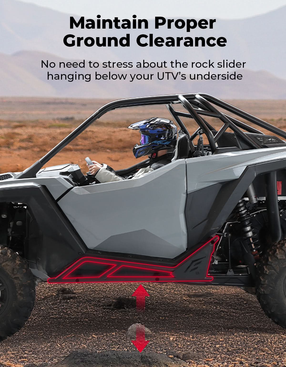 Photo of UTV Nerf Bars Rock Sliders with Step Function for Polaris RZR 2020-2025 by Kemimoto - Premium for UTVs / Side by Sides