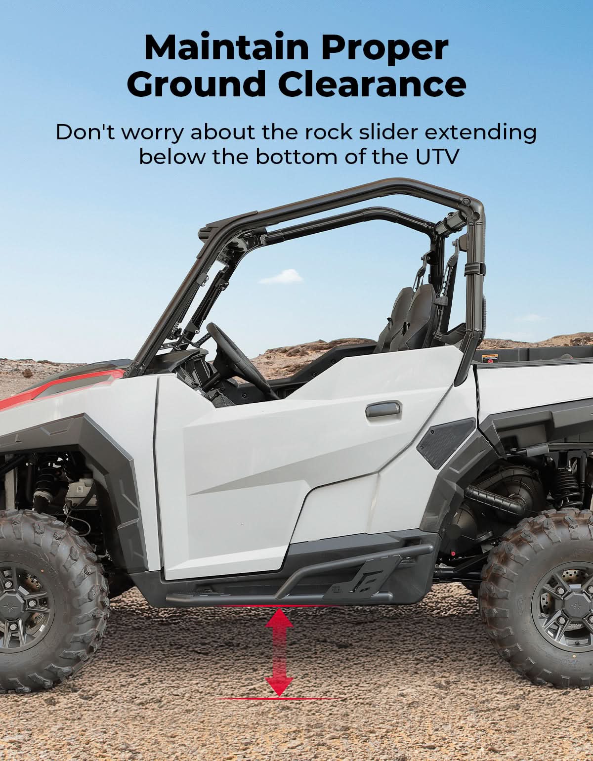 Photo of UTV Rock Sliders Nerf Bar for Polaris General 1000/ General XP 1000, 2016-2025 by Kemimoto - Premium for UTVs / Side by Sides