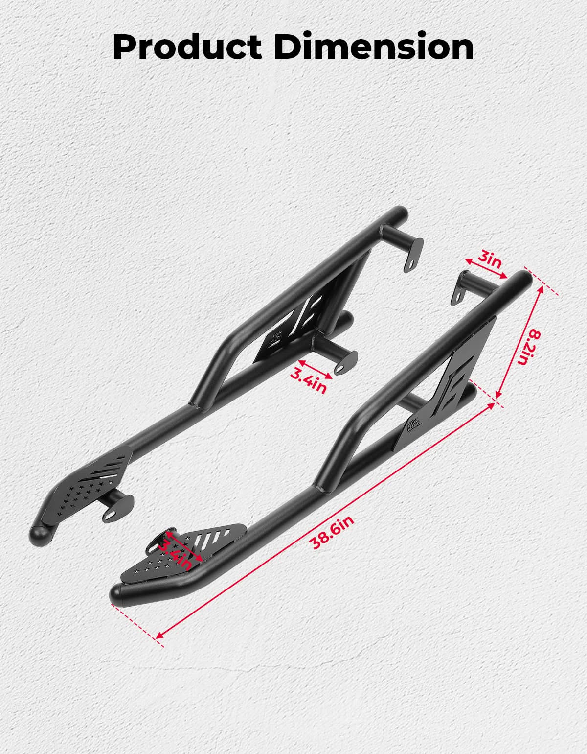 Photo of UTV Rock Sliders Nerf Bar for Polaris General 1000/ General XP 1000, 2016-2025 by Kemimoto - Premium for UTVs / Side by Sides