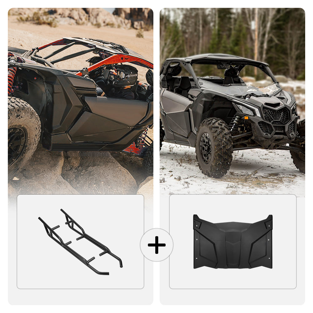 Photo of Plastic Roof & Nerf Bars For Can-Am Maverick X3 by Kemimoto - Premium for UTVs / Side by Sides